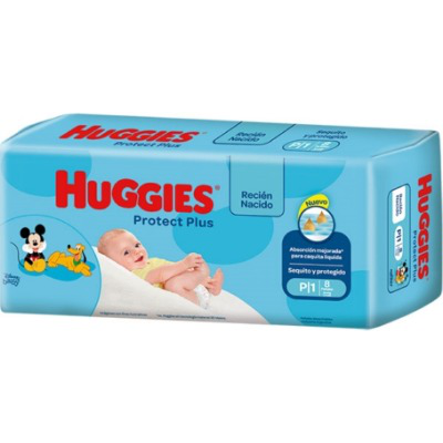 HUGGIES PROT PLUS     PEQ X 8